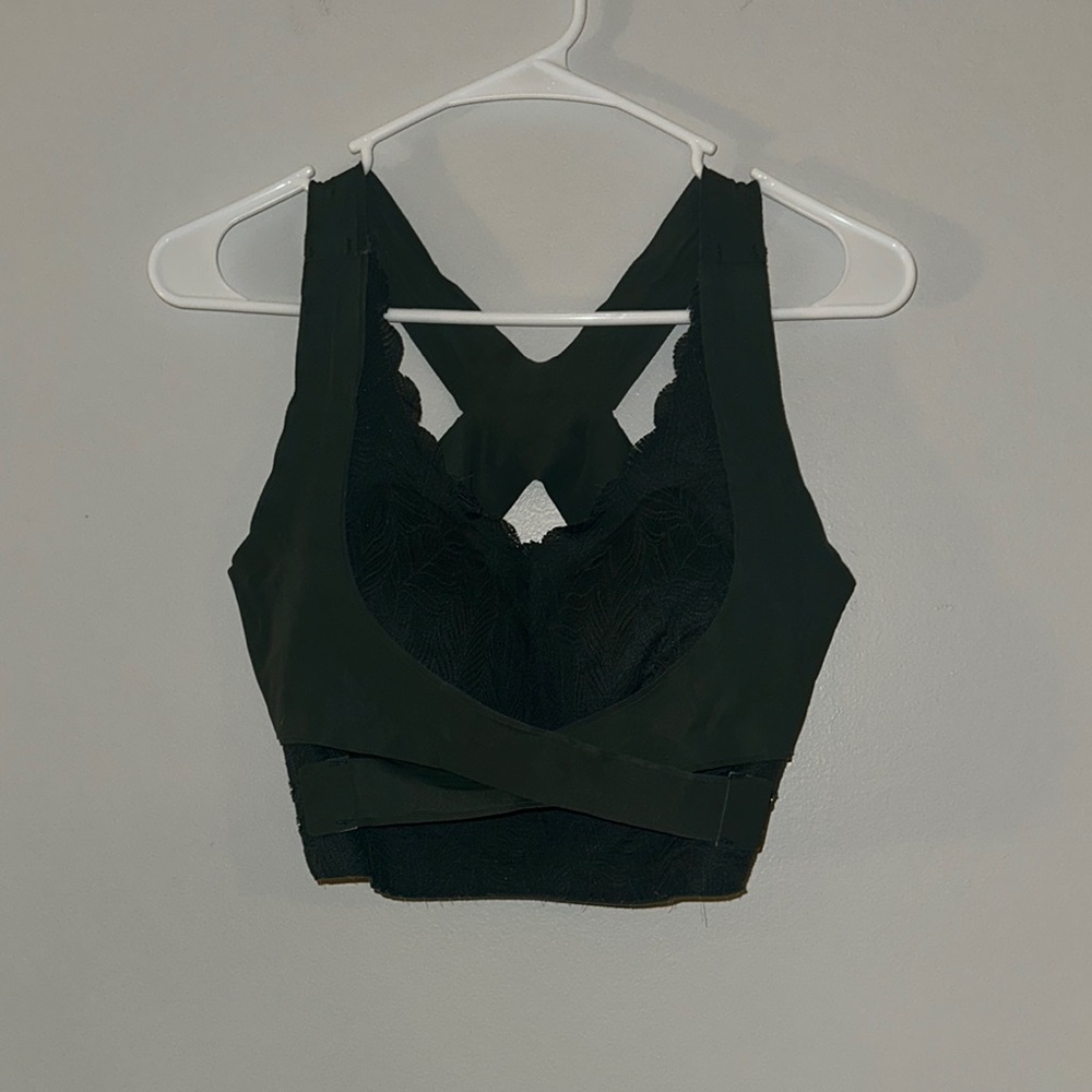 Black Racerback Bra with Crisscross Straps
